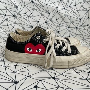 Converse X Commes Des Garçons PLAY All Star Chuck Low-Top Sneakers Black Size 7